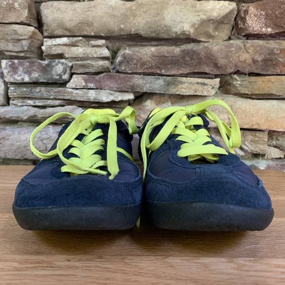 POLO Jacory Ralph Lauren Men's Sneakers Navy Blue Suede Yellow - Picture 6 of 15